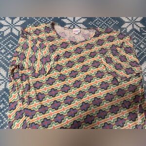 Lularoe Irma Colorful Geometric Patterned Top